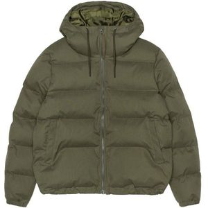 Selfhood Womens Hooded Puffer Jacket Lange jas (Dames |olijfgroen)