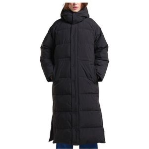 DEDICATED Womens Long Puffer Jacket Karmas Lange jas (Dames |zwart)