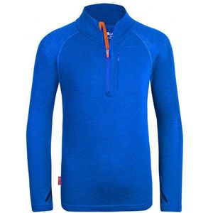 Trollkids - Lofoten - Merinoshirt - Blauw - Half Zip