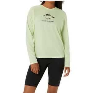 Asics Womens Fujitrail Logo L/S Top Hardloopshirt (Dames |groen)