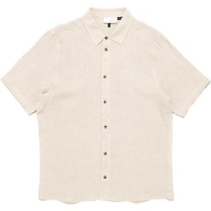 Mazine Shortsleeve Linen Shirt Overhemd (Heren |wit/beige)