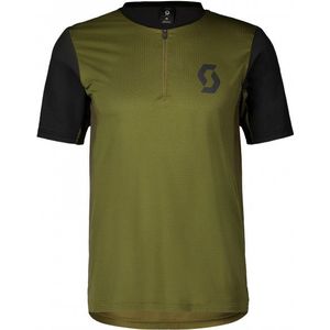 Scott Trail Vertic Zip S/S Fietsshirt (Heren |olijfgroen)
