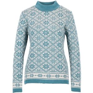 Flomax Womens Rundhals Pullover Svea Wollen trui (Dames |grijs/turkoois)