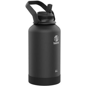 Takeya Actives Straw Insulated Bottle 1900 ml Isoleerfles (grijs/zwart)