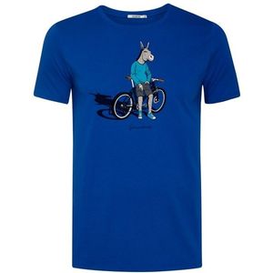 GreenBomb Animal Donkey Bike Guide Cotton T-Shirts T-shirt (Heren |blauw)