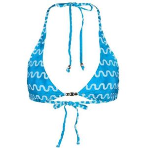 Seafolly Womens Soundwave Longline Halter Bra Bikinitop (Dames |blauw/wit)