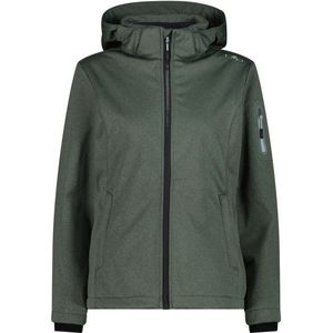 CMP - Womens Jacket Zip Hood Melange - Softshelljack - Olijfgroen - Waterdicht