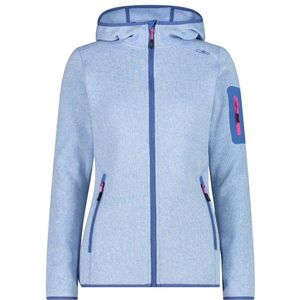 CMP Womens Jacket Fix Hood Jacquard Knitted 3H19826 Fleecevest (Dames |blauw)