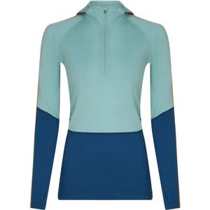 Icebreaker - Merino 200 Oasis+ L/S Half Zip Hoodie - Turkoois/Blauw - Merino-ondergoed