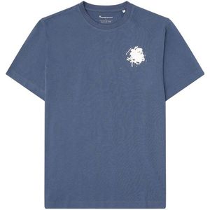 KnowledgeCotton Apparel Water Is Life Regular Jersey Tee T-shirt (Heren |blauw)