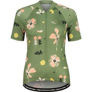 Maloja Womens TennoM AOP 1/2 Fietsshirt (Dames |olijfgroen)