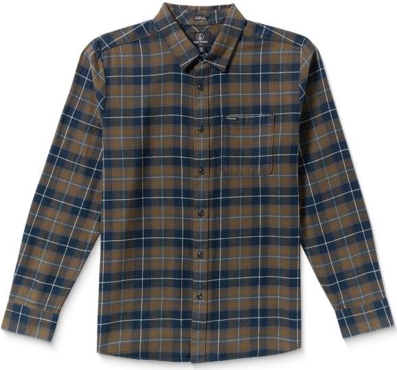 Volcom Overhemd 'CADEN'  navy / bruin / wit