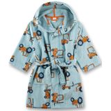 Sanetta - Jongensbadjas - Blauw - Tractorbadjas met Capuchon en Riem