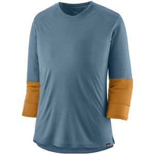 Patagonia Womens Merino 3/4 Sleeve Bike Jersey Merinoshirt (Dames |blauw)