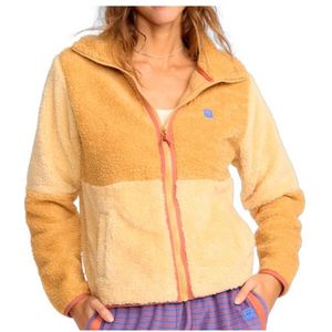 Billabong Womens Switchback Zip Fleece Fleecevest (Dames |beige/oranje)