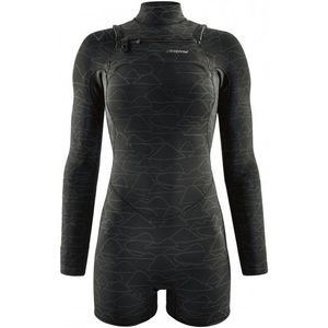 Patagonia Womens R1 Lite Yulex Front-Zip L/S Spring Suit Wetsuit (Dames |zwart)