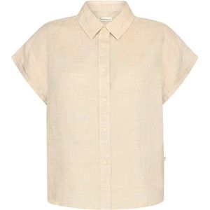 KnowledgeCotton Apparel Womens Aster Fold Up S/S Blouse (Dames |beige)