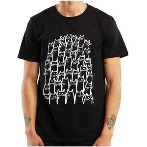 DEDICATED T-Shirt Stockholm Cat Crowd T-shirt (Heren |zwart)