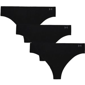 Under Armour Womens Pure Stretch Solid Thong Pants 3 Pack Ondergoed (Dames |zwart)