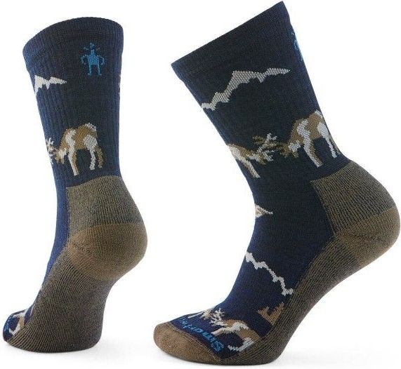 Smartwool - Everyday Horns Clash Crew Socks - Multifunctionele Sokken - Blauw - Materiaal: 49% Wol, 49% Polyamide, 2% Elastaan