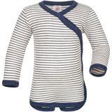 Engel Kids Baby-Wickelbody Langarm Merino-ondergoed (Kinderen |grijs/wit)