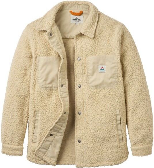 Passenger Womens Rappel Recycled Sherpa Oversized Shirt Fleecevest (Dames |beige)