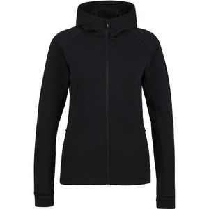 Stoic Womens MerinoGrid285 NorrdalSt Zip Hoody Fleecevest (Dames |zwart)