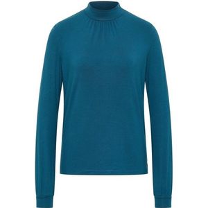 Tranquillo Womens Ecovero-Bluse close Neck Blouse (Dames |blauw)