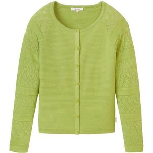 Tranquillo Womens Ajour Strickjacke Fleecevest (Dames |groen)