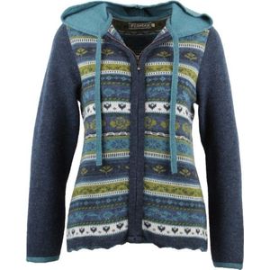 Flomax Womens Kapuzen Jacke Jolanda Wollen vest (Dames |blauw)