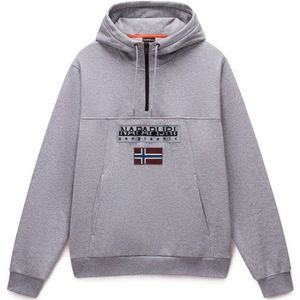 Napapijri - Burgee Half Zip Hoodie 2.0 - Grijs - Hoodie