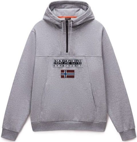 Napapijri - Burgee Half Zip Hoodie 2.0 - Grijs - Hoodie