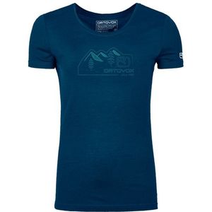 Ortovox Womens 150 Cool Vintage Badge T-Shirt Merinoshirt (Dames |blauw)