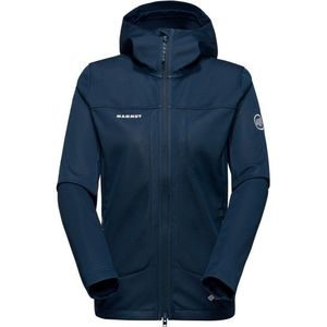 Mammut - Womens Ultimate VIII - Softshelljack - Blauw - Met Capuchon