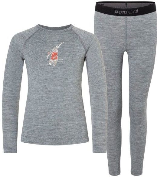 super.natural - Kid's Tundra175 - Merino-ondergoed - Grijs