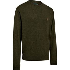 Deerhunter Harrington Knit with O-Neck Merinotrui (Heren |olijfgroen)