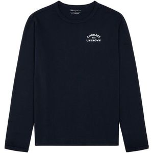 KnowledgeCotton Apparel Long Sleeved Camping Back Print Longsleeve (Heren |blauw)