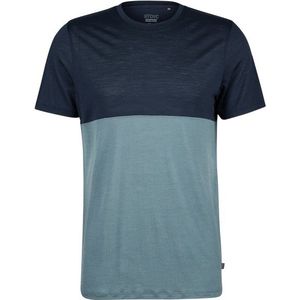 Stoic MerinoChill MMXX Göteborg Colorblock Tee Merinoshirt (Heren |turkoois/blauw)