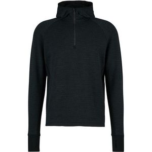 Stoic MerinoFleece260 FlenSt Half Zip with Hood Merinohoodie (Heren |zwart)