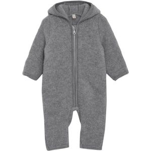 Huttelihut - Kids Pram Suit Bear Ears - Fleece Overall - Grijs