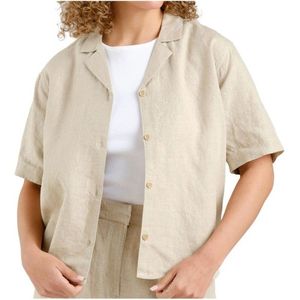 DEDICATED Womens Shirt Torup Linen Blouse (Dames |beige)