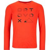 Ortovox 185 Merino Brand Outline L/S Merinoshirt (Heren |rood)