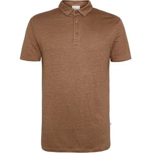 KnowledgeCotton Apparel Linen Polo Poloshirt (Heren |bruin)