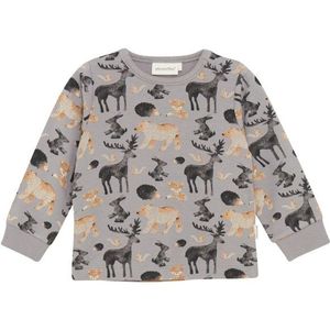 Minymo Kids T-Shirt L/S AOP Sweat Longsleeve (Kinderen |grijs)