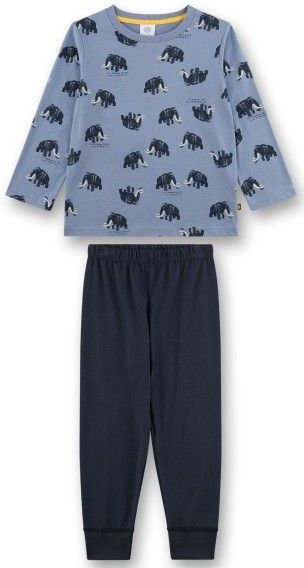 SANETTA - Pyjamaset - Blauw - Biologisch Katoen - Jongens - Lange Mouwen