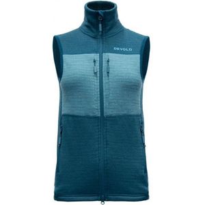 Devold Womens Egga Grid Merino Vest Wollen bodywarmer (Dames |blauw)
