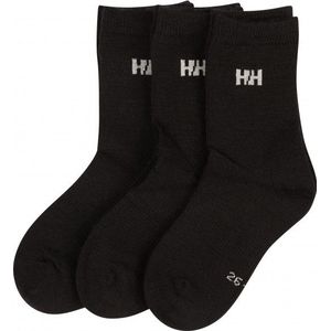 Helly Hansen - Kids Wool Sock Basic - Multifunctionele Sokken - Zwart - 3-Pack