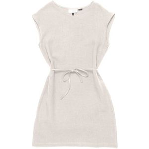 Mazine Womens Linen Mini Dress Jurk (Dames |wit/grijs)
