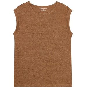 KnowledgeCotton Apparel Womens Loose Fold Up Linen Top (Dames |bruin)