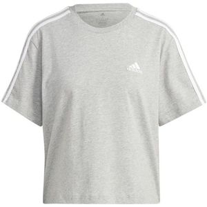 adidas Womens 3 Stripes Crop Top Top (Dames |grijs)